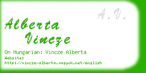 alberta vincze business card